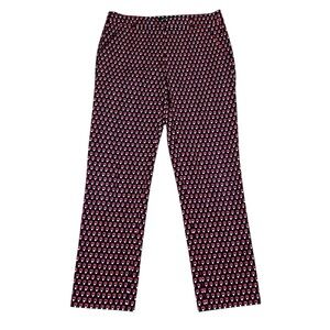 Weekend MaxMara Cigarette Pants Womens Size‎ 10 Navy Red Fit W13 Stretch